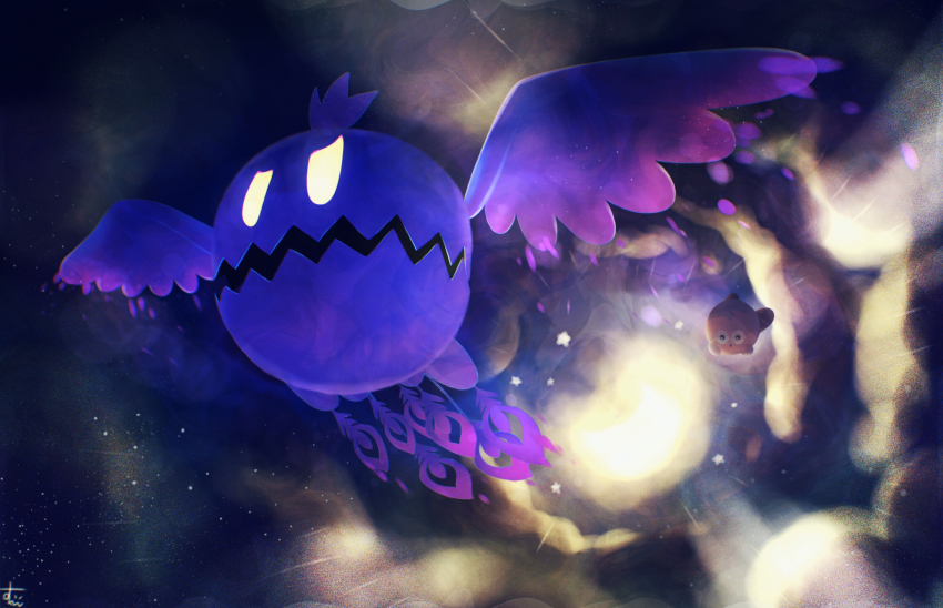 cloud colored_skin commentary_request doomer_(kirby) flying highres kirby kirby&#039;s_return_to_dream_land kirby_(series) light_particles nintendo no_humans pink_skin red_footwear shoes solid_oval_eyes space sphere_doomer spread_wings suyasuyabi v-shaped_eyebrows wide-eyed yellow_eyes