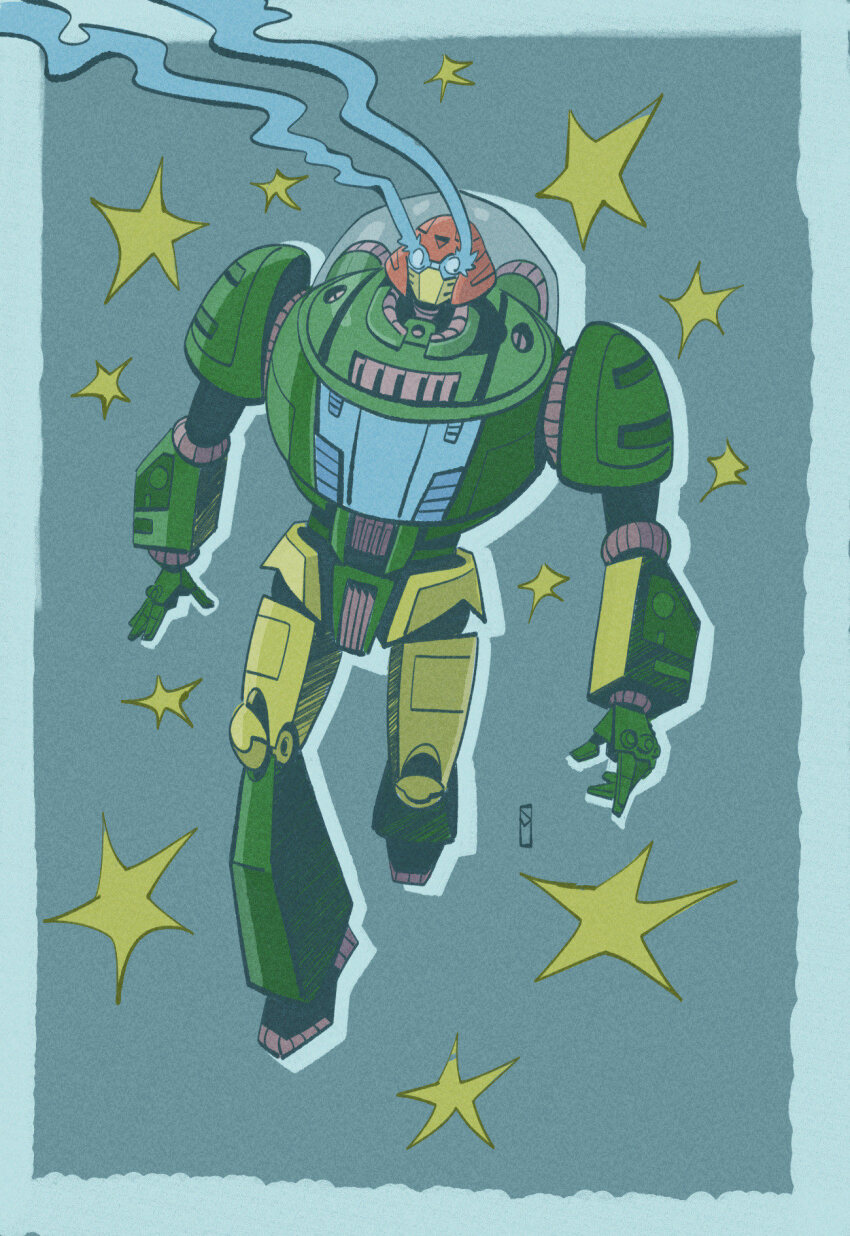 autobot blue_eyes cosmos_(transformers) glowing highres insignia looking_at_viewer mecha no_humans norrie robot science_fiction space transformers transformers:_generation_1