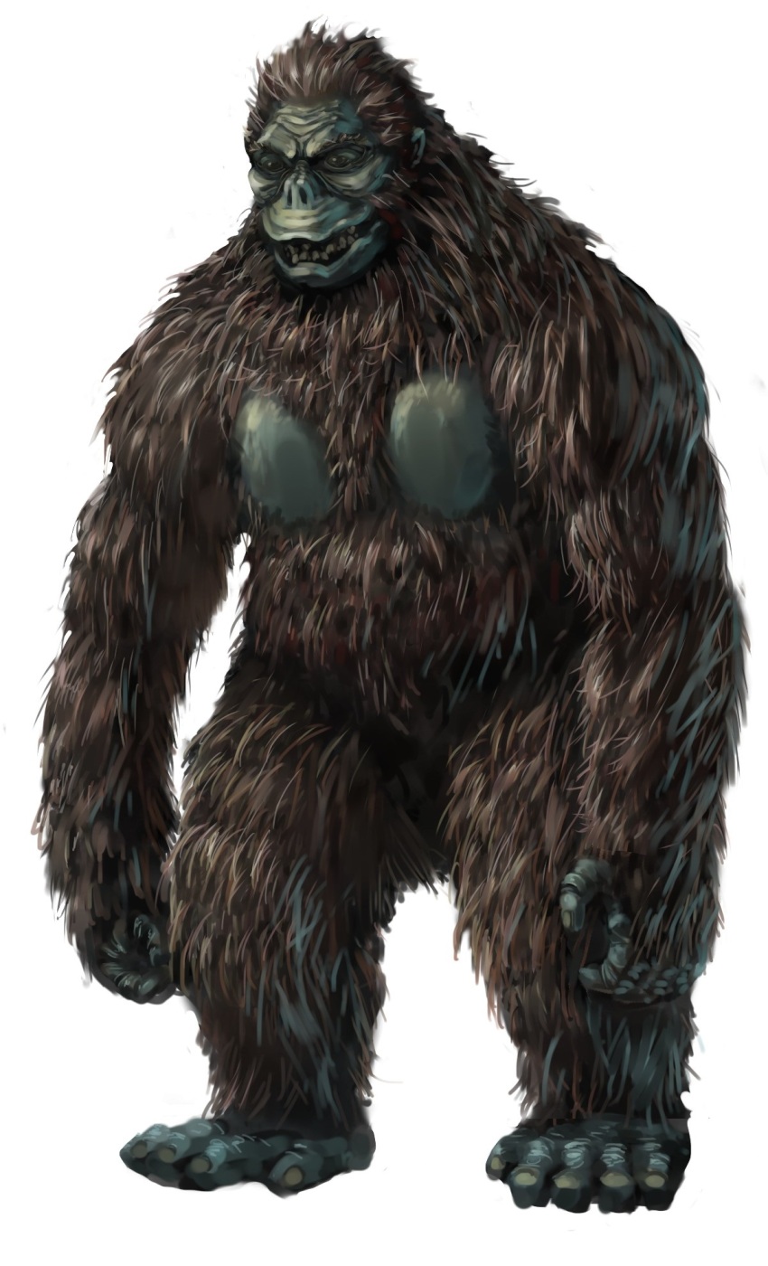 ape crossover full_body giant giant_monster godzilla_(series) gorilla highres kaiju king_kong king_kong_(series) king_kong_vs._godzilla monster pectorals sharp_teeth simple_background teeth toho ultra-taf white_background