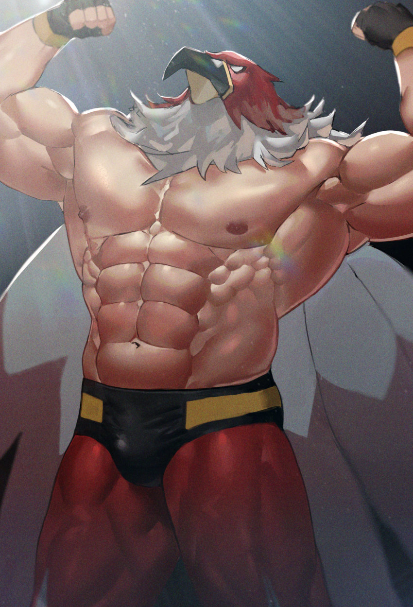 abs absurdres bad_id bad_twitter_id bara bare_pectorals bulge fatal_fury garou:_mark_of_the_wolves tizoc_(snk) highres large_pectorals luchador luchador_mask male_focus mask muscular muscular_male neumo pectorals the_king_of_fighters the_king_of_fighters_2003 thick_thighs thighs topless_male wrestler wrestling wrestling_mask wrestling_outfit wrestling_ring