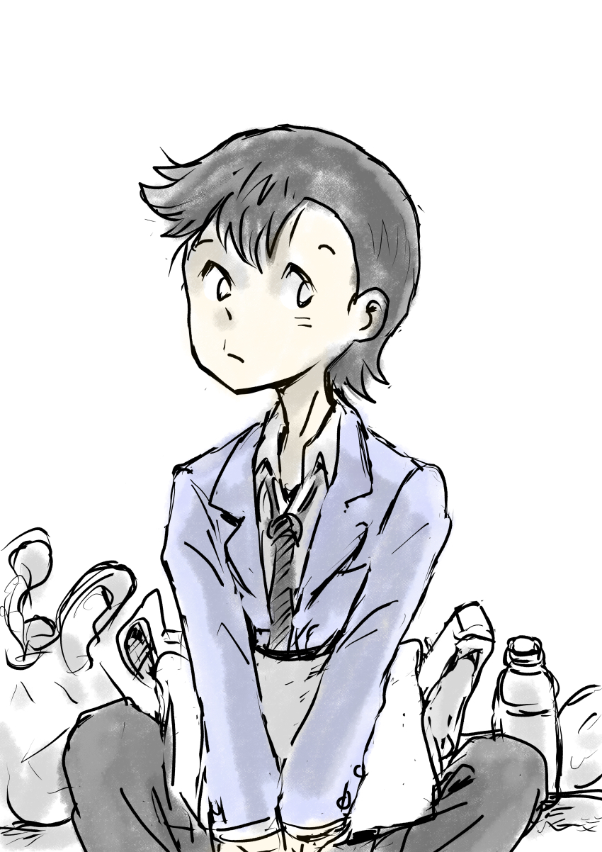 1boy absurdres digimon fukatsu_riko highres looking_at_viewer male_focus necktie solo