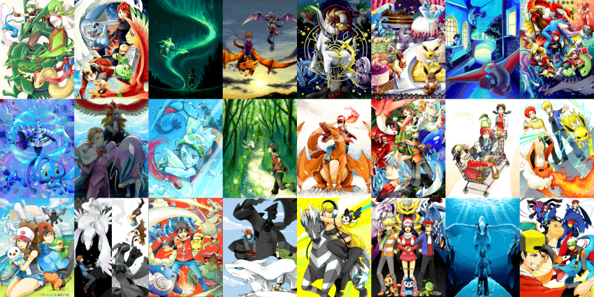 !? 00s 10s 1990s_(style) 6+boys 6+girls absurdres aerodactyl altaria alternate_form arceus ash_ketchum bad_id bad_pixiv_id barry_(pokemon) baseball_cap blue_oak blue_oak_(pokemon_rgby) brendan_(pokemon) building cake celebi charizard cherry chikorita child chimchar chinchou cyndaquil dawn_(pokemon) dialga dragonite eevee elesa_(pokemon) elite_four emolga entei espeon ethan_(pokemon) eusine_(pokemon) feraligatr fiery_tail fire flame-tipped_tail flareon flint_(pokemon) flygon flying food fruit garchomp gardevoir gen_1_pokemon gen_2_pokemon gen_3_pokemon gen_4_pokemon gen_5_pokemon giratina giratina_(altered) giratina_(origin) glaceon gorebyss groudon gyarados gym_leader handheld_game_console hat highres hilbert_(pokemon) hilda_(pokemon) ho-oh huntail hydreigon jirachi jolteon kris_(pokemon) kyogre lanturn latias latios leafeon legendary_pokemon lucas_(pokemon) lugia luvdisc lyra_(pokemon) magikarp manaphy mantine mantyke max_(pokemon) may_(pokemon) meganium metagross milotic morty_(pokemon) mudkip multiple_boys multiple_girls mythical_pokemon n_(pokemon) nintendo nintendo_ds oshawott palkia pikachu piplup poke_ball poke_ball_(basic) pokemon pokemon_(anime) pokemon_(classic_anime) pokemon_(creature) pokemon_adventures pokemon_bw pokemon_dppt pokemon_gsc pokemon_hgss pokemon_rgby pokemon_rse pokemon_rse_(anime) poliwrath raikou rayquaza red_(pokemon) relicanth remoraid reshiram retro_artstyle riding riding_pokemon salamence sceptile seaking sharpedo shaymin shaymin_(land) shaymin_(sky) silver_(pokemon) sky snivy snorlax star_(sky) starry_sky starter_pokemon_trio steven_stone suicune swimming tail tegaki tentacool tentacruel tepig tometo_pot torchic totodile treecko turtwig typhlosion umbreon underwater unown unown_a unown_d unown_e unown_g unown_h unown_i unown_l unown_n unown_o unown_r unown_s unown_t unown_u unown_v unown_w vaporeon venusaur volkner_(pokemon) wailmer wailord wallace_(pokemon) winter_clothes zebstrika zekrom
