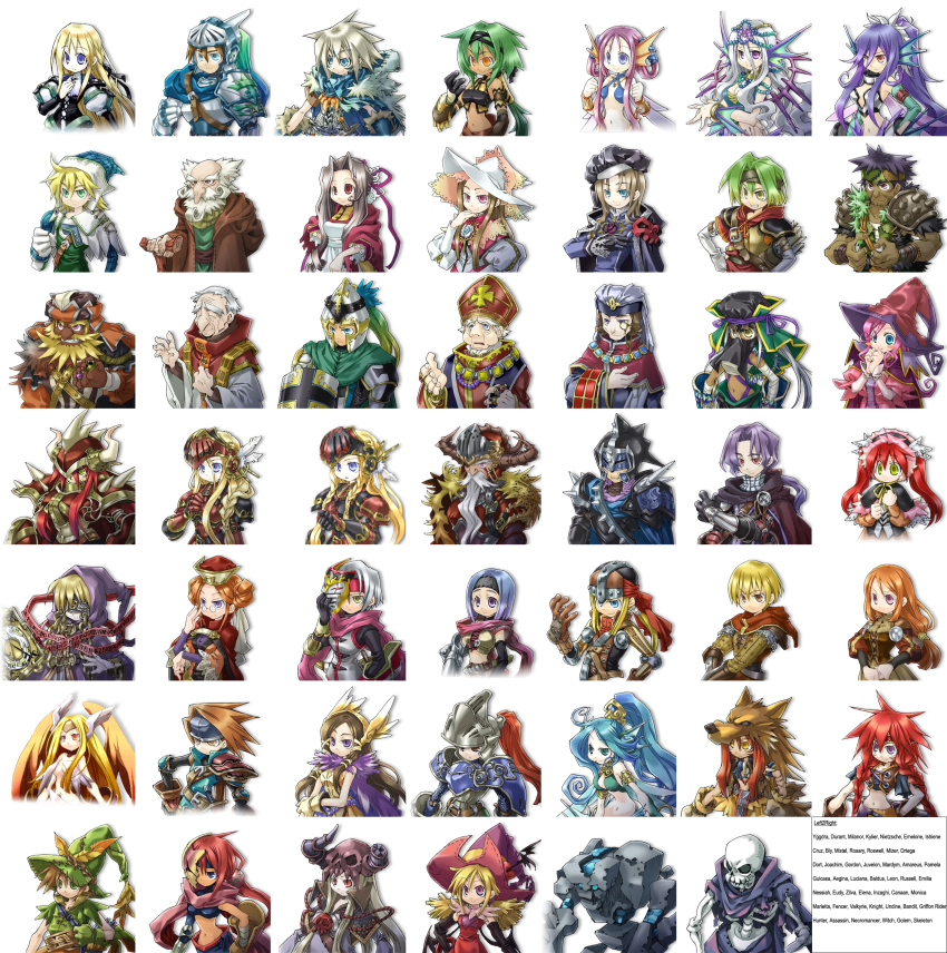 6+boys 6+girls absurdres aegina_(yggdra_union) amareus_(yggdra_union) assassin baldus_(yggdra_union) bandit bly canaan_(yggdra_union) cruz_(yggdra_union) dark_skin dort_(yggdra_union) durant durant_(yggdra_union) elena_(yggdra_union) emelone_(yggdra_union) emilia emilia_(yggdra_union) english_text eudy everyone fencer fins gen_5_pokemon golem gordon_(yggdra_union) griffin_rider griffon_rider gulcasa_(yggdra_union) hat head_fins highres hunter hunter_(yggdra_union) inzaghi_(yggdra_union) ishiene_(yggdra_union) juvelon_(yggdra_union) kiyuzuki_satoko knight kylier_(yggdra_union) leon leon_(yggdra_union) luciana mardym_(yggdra_union) marietta_(yggdra_union) mermaid milanor_(yggdra_union) mistel_(yggdra_union) mizer_(yggdra_union) monica monica_(yggdra_union) monster_girl multiple_boys multiple_girls necromancer nessiah_(yggdra_union) nietzsche_(yggdra_union) nintendo official_art ortega pamela pamela_(yggdra_union) pokemon pokemon_(creature) rogue_(mega_man) rosary_(yggdra_union) roswell_(yggdra_union) russell_(yggdra_union) skeleton undine undine_(yggdra_union) valkyrie valkyrie_(yggdra_union) witch witch_hat yggdra_union yggdra_yuril_artwaltz zilva