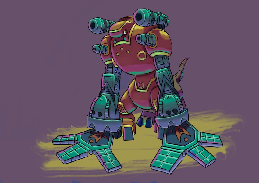 cannon digimon digimon_(creature) highres robot suijinmon tail yellow_eyes