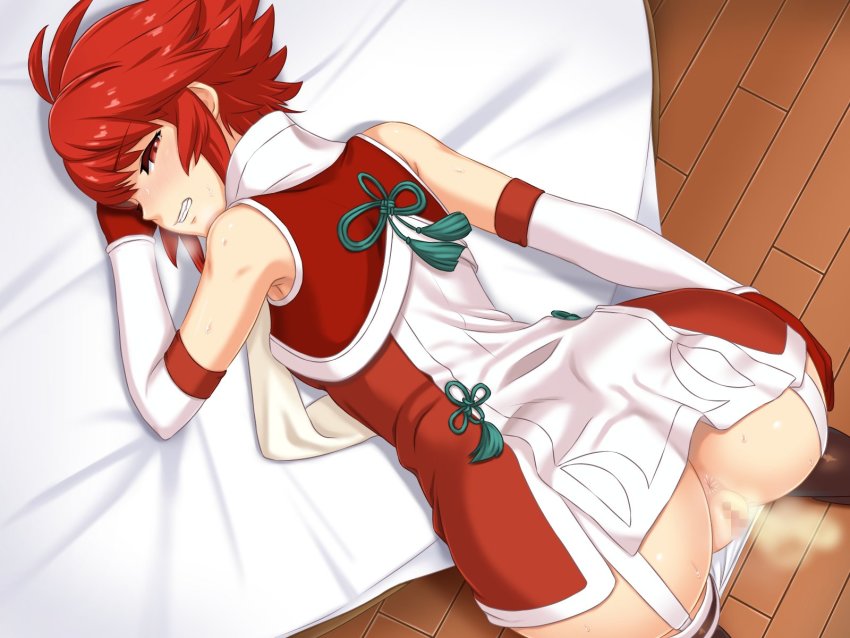anus blush doggystyle embarrassed fart fire_emblem no_panties highres hinoka_(fire_emblem) leaning_forward nintendo pussy sad sex sex_from_behind spread_legs