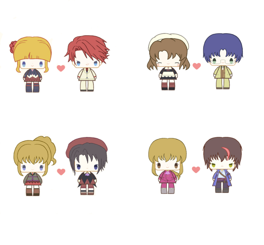 07th_expansion 3girls 5boys :&gt; ^_^ bad_id bad_pixiv_id beatrice_(umineko) black_hair blonde_hair blue_eyes brown_eyes brown_hair chibi closed_eyes couple closed_eyes flower green_eyes grey_eyes hair_flower hair_ornament hat heart hetero ichigo_kocha kanon_(umineko) multicolored_hair multiple_boys multiple_girls necktie no_naku_koro_ni_(series) ponytail red_hair shannon_(umineko) smile streaked_hair two-tone_hair umineko_no_naku_koro_ni ushiromiya_battler ushiromiya_george ushiromiya_jessica ushiromiya_lion willard_h._wright yaoi yellow_eyes