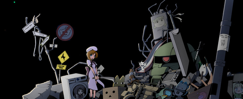 4chan 4girls :3 :d absurdres anglerfish azumanga_daiou blonde_hair blue_eyes bow canti character_name character_request mihama_chiyo&#039;s_father copyright_request core_drill crazy_smile creepy_eyes danboo deer drawfag dress ever_17 fish flcl ghost glitch gundam hashitsuki_nata hat hatchet highres higurashi_no_naku_koro_ni higurashi_no_naku_koro_nini kemono_friends kettenkrad kirima_syaro koiwai_yotsuba komachi_tsugumi longcat_(meme) looking_at_viewer lucky_beast_(kemono_friends) lucky_star meme mihama_chiyo&#039;s_father mobile_suit_gundam moot multiple_girls nata_(tool) open_mouth orange_hair pole purple_bow purple_neckwear reddit road_sign ryuuguu_rena shoujo_shuumatsu_ryokou sign simple_background slide smile starfish suzumiya_haruhi_no_yuuutsu tengen_toppa_gurren_lagann traffic_cone transparent_background washing_machine white_background white_dress white_headwear wrist_cuffs yotsubato! zaku_ii