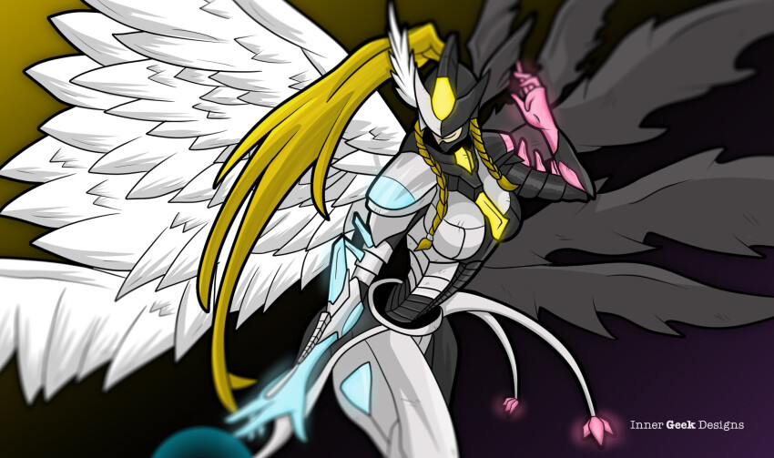 armor covered_eyes digimon digimon_(creature) fusion highres long_hair mask mastemon wings