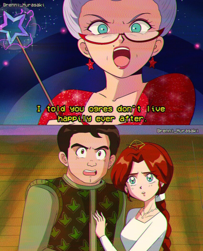 brenni_murasaki dress fairy_godmother glasses princess_fiona shrek shrek_(series) shrek_2 subtitled transformation velt wand