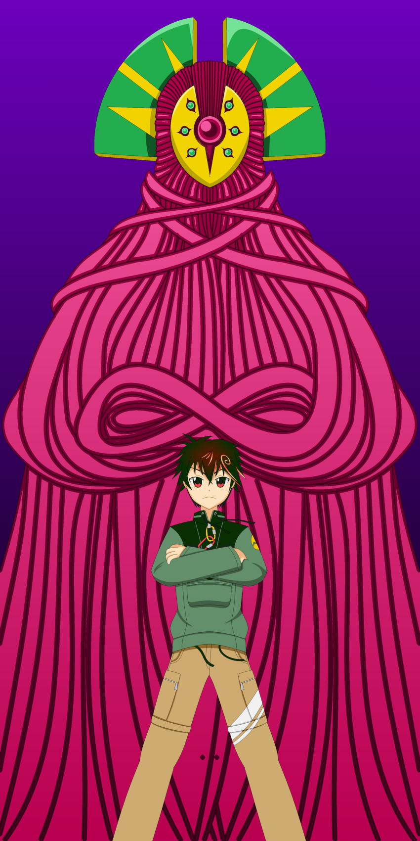 d-reaper digimon digimon_card_game kazama_shoto mask meme monster mother_d-reaper pose_imitation tentacles