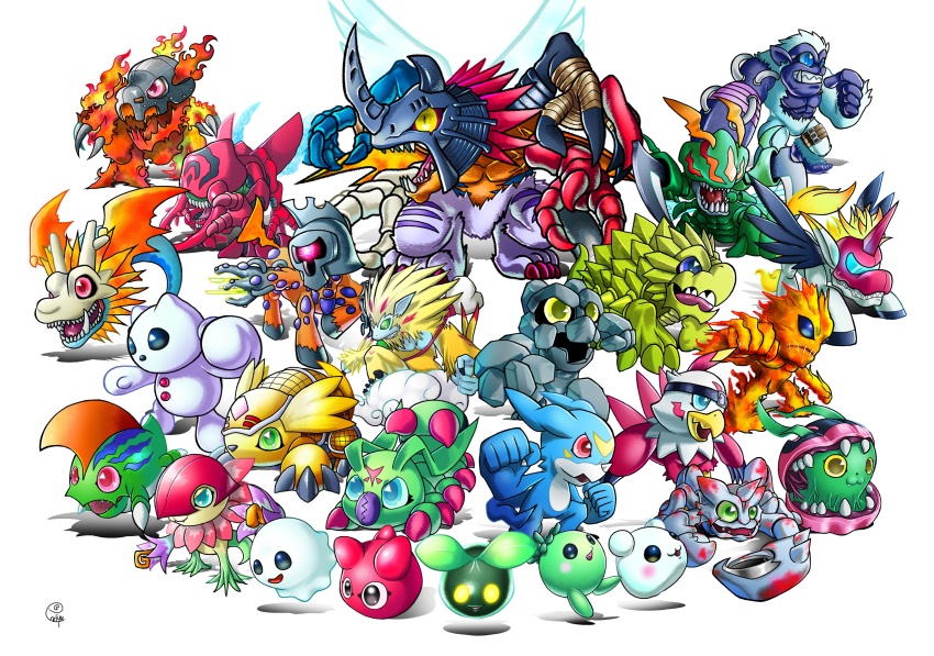 absurdres airdramon armadimon betamon bird centalmon chimairamon digimon dragon flarelizamon floramon ganimon gorimon gottsumon hanumon hawkmon highres kuwagamon leaf mask meramon nyokimon pipimon plant poyomon punimon shakomon snimon snowman tortamon unimon v-mon wings wormmon yukidarumon yukimibotamon