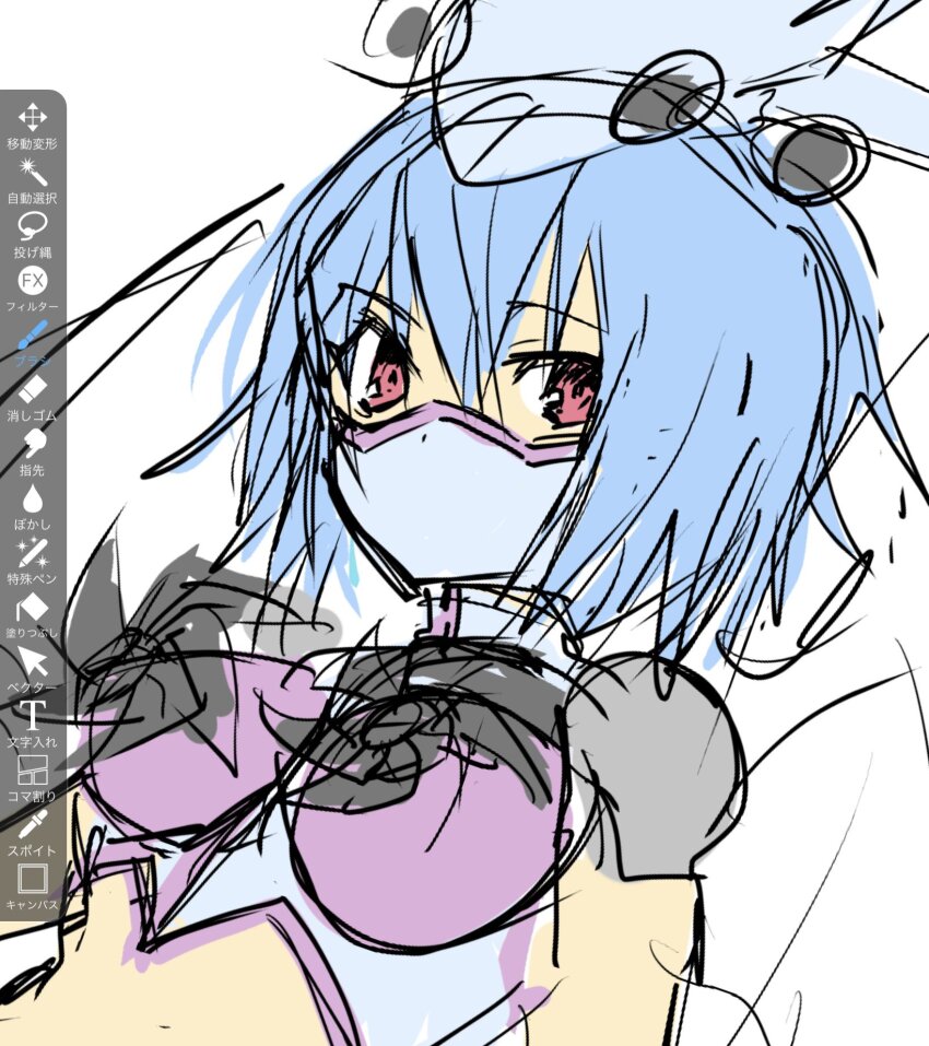 aircraft airplane breasts digimon digimon_(creature) digimon_frontier highres jetsilphymon looking_at_viewer mask short_hair wings