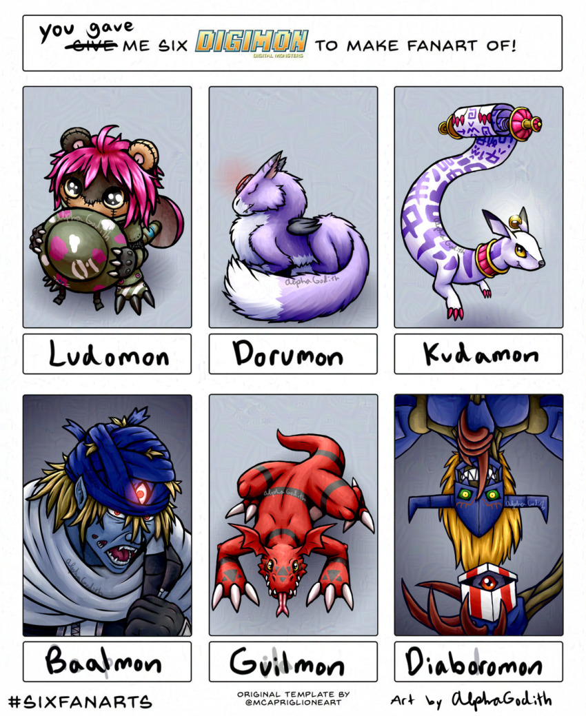 armor baalmon diablomon digicore_interface digimon digimon_(creature) dorumon guilmon horns kudamon kuramon ludomon tail third_eye