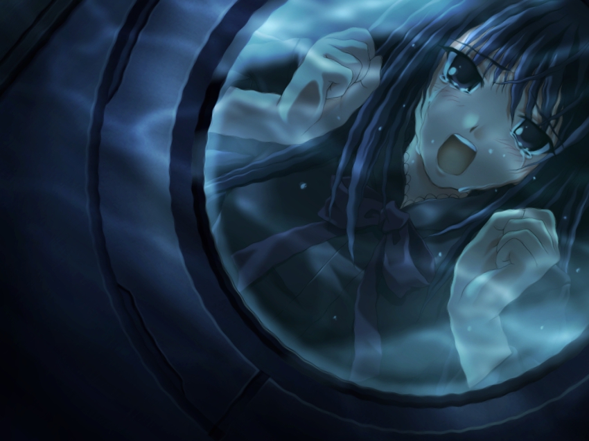 asphyxiation bad_end blush bow dress drowning ever_17 tears underwater water