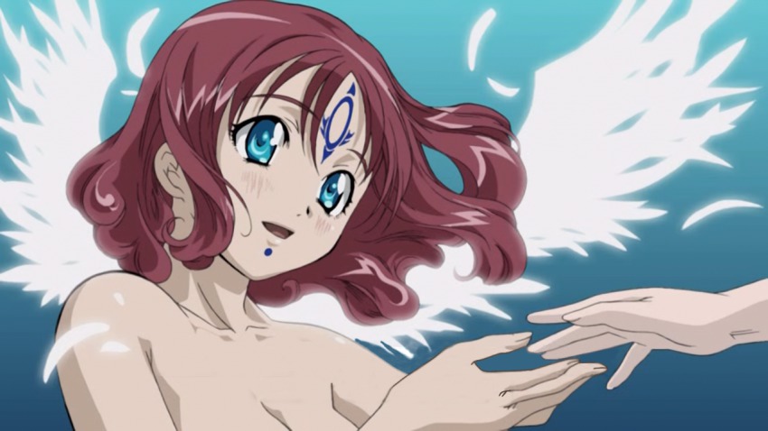 00s 1girl anglas angulas nude out_of_frame red_hair simoun solo_focus terrorist wings