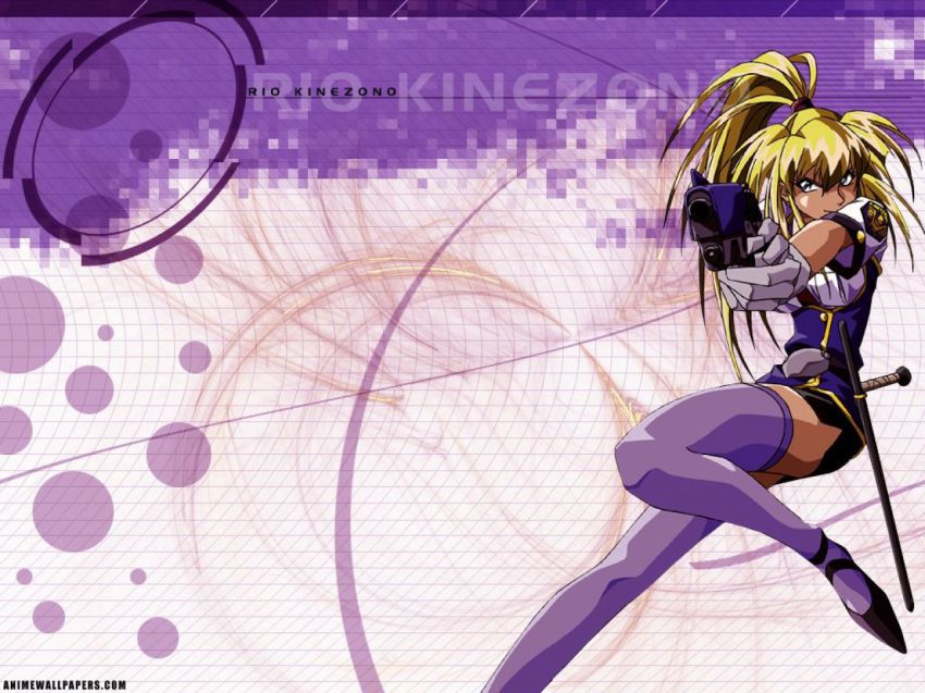 1990s_(style) 1girl blonde_hair bow burn-up burn-up_w female_focus gloves gun hair_bow handgun kinezono_rio long_hair miniskirt police police_uniform policewoman ponytail retro_artstyle skirt solo thighhighs wall weapon