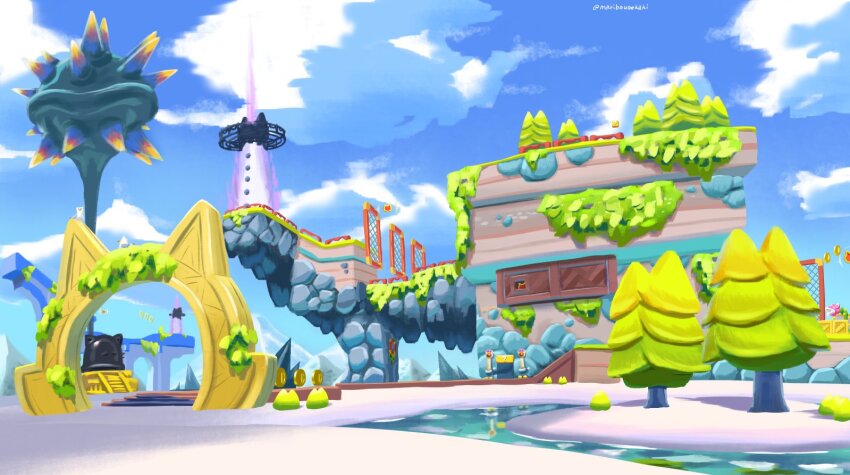 ?_block artist_name blue_sky cloud conkdor fury_bowser maribou_(supermaribou) mario_(series) nintendo piranha_plant sky super_mario_3d_world super_mario_3d_world_+_bowser&#039;s_fury tree