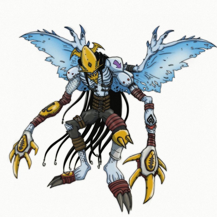 belt claws digimon highres marindevimon mask neodevimon original spikes tentacles wings