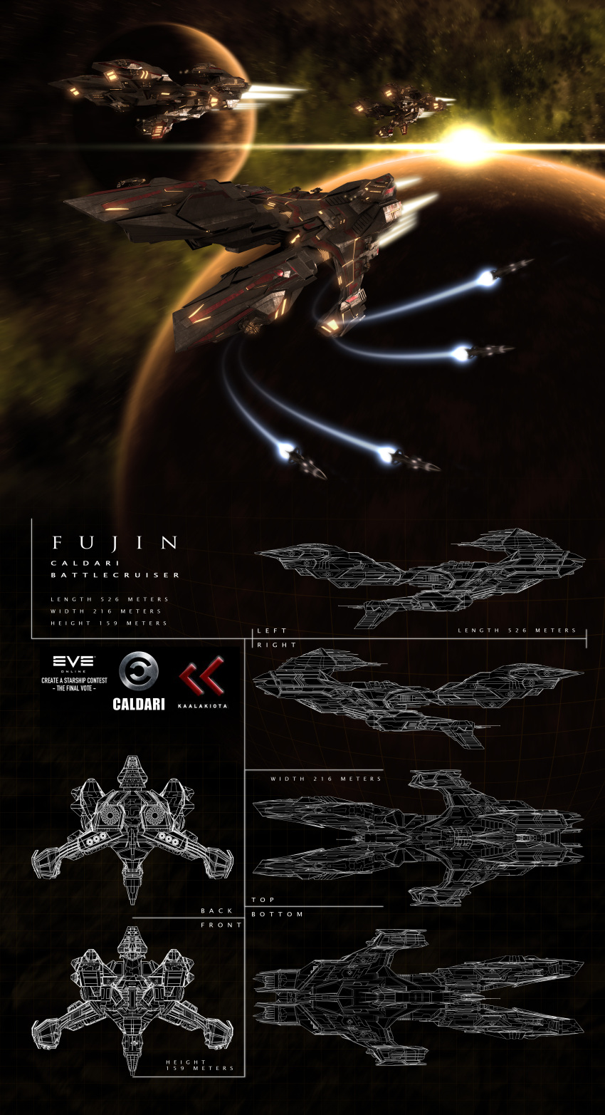 3d absurdres advanced_ship_(eve_online) attack battlecruiser_(eve_online) blender_(medium) caldari_state_(eve_online) reference_sheet commentary concept_art copyright_name dasaniwaters emblem energy english_text eve_online fleet flying from_side glowing highres in_orbit kaalakiota_(eve_online) logo military_vehicle missile missile_pod motion_blur multiple_views nebula no_humans original outdoors photoshop_(medium) planet realistic science_fiction sky space spacecraft star_(sky) starry_sky tech_2_ship_(eve_online) thrusters turret vehicle_focus