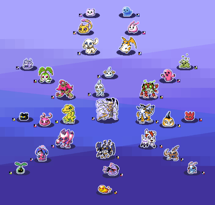 agumon antennae beak botamon bubbmon bug claws cupimon digimon digimon_(creature) exoskeleton gabumon gomamon koromon lucemon mochimon nyaromon nyokimon pagumon palmon patamon picodevimon pitchmon piyomon plotmon poyomon pukamon punimon puttimon pyocomon spikes tanemon tentomon tokomon tunomon yukimibotamon yuramon zurumon