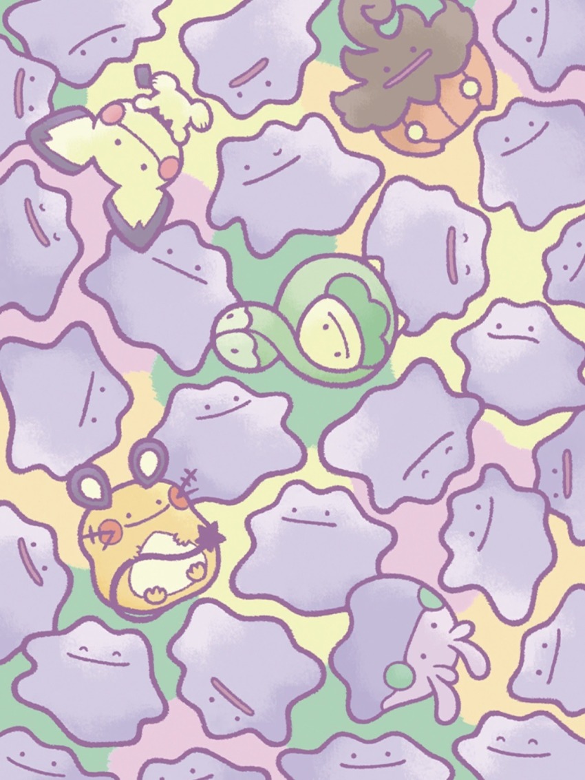 :| ;) artist_request blob budew closed_eyes closed_mouth commentary dedenne ditto english_commentary gen_1_pokemon gen_2_pokemon gen_4_pokemon gen_6_pokemon goomy highres nintendo no_humans official_art one_eye_closed open_mouth pichu pokemon pokemon_(creature) pokemon_focus pokemon_home pumpkaboo smile third-party_source transformed_ditto