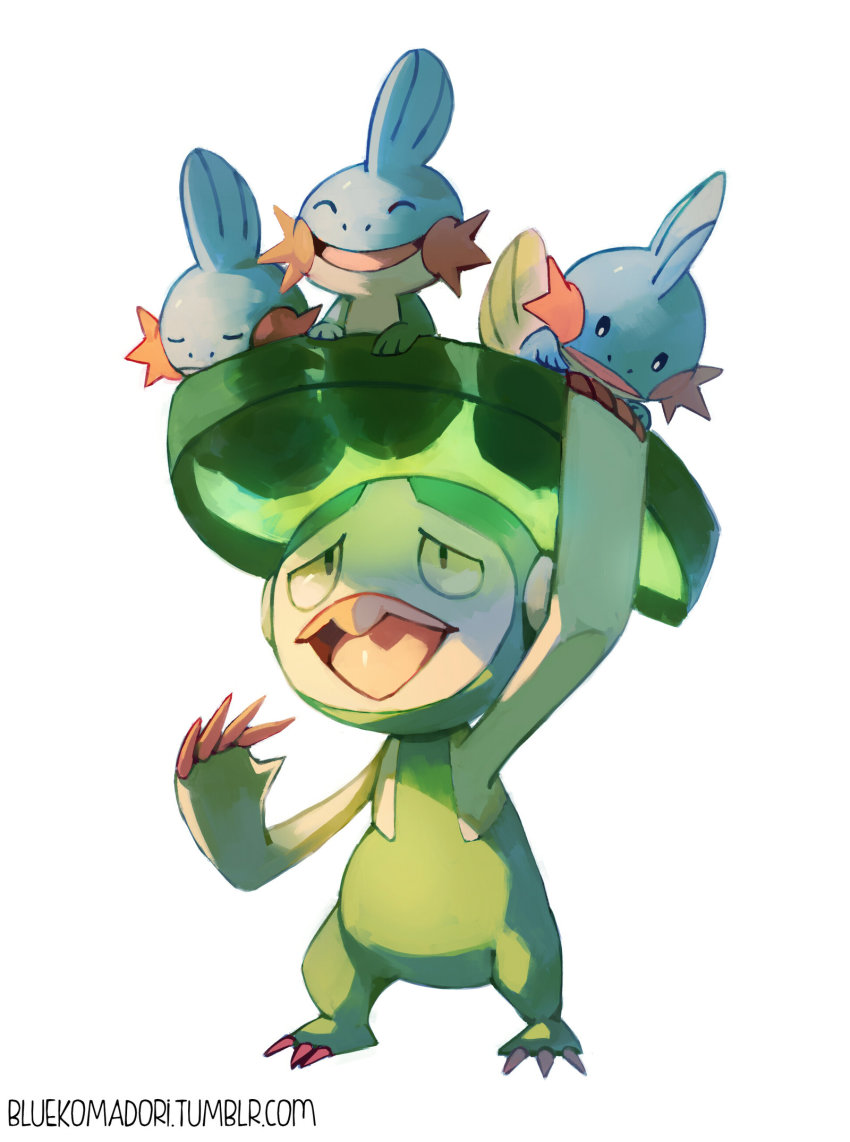 bluekomadori gen_3_pokemon highres lombre mudkip nintendo pokemon pokemon_(creature) pokemon_rse