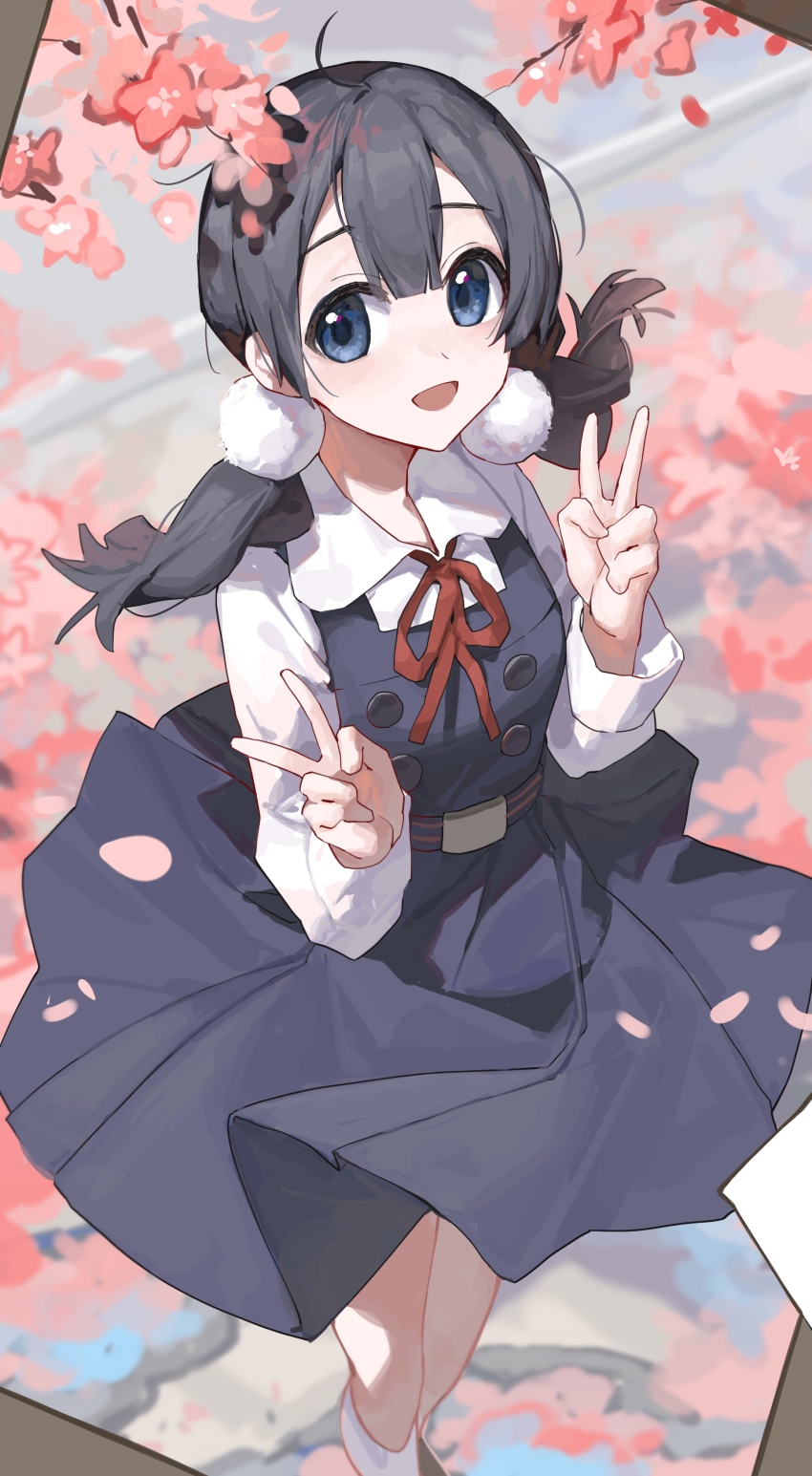 1girl absurdres highres kitashirakawa_tamako looking_at_viewer low_twintails open_mouth sentter solo tamako_market twintails