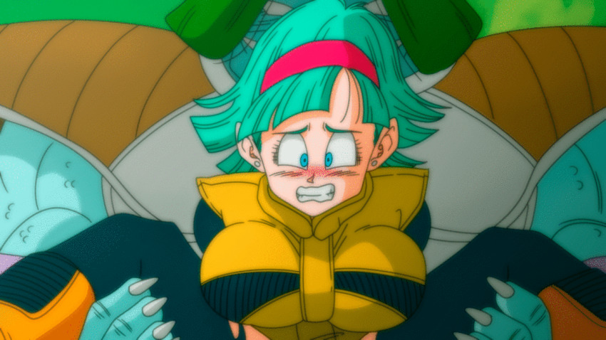 1boy 1girl alien anal animated animated_gif anus blue_eyes blunt_bangs blush bodysuit boots bouncing_breasts breasts bulma cape censored clenched_teeth clothed_sex colored_skin dragon_ball dragonball_z earrings facing_viewer green_hair green_skin green_sky groin hairband hetero interspecies jewelry large_breasts leg_grab legs mosaic_censoring namek no_panties official_alternate_hairstyle outdoors pantyhose penis pussy rape red_hairband reverse_suspended_congress saiyan_armor sex sex_from_behind short_hair sky spread_legs standing stud_earrings teeth thighs torn_clothes torn_legwear yamamoto_doujin yellow_bodysuit zarbon