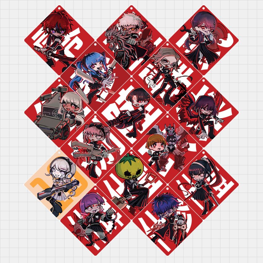 6+boys 6+girls absurdres amemiya_darumi aotsuki_eito black_hair blonde_hair blue_eyes blue_hair brown_hair full_body ginzaki_shouma grey_eyes grey_hair highres holy_jumonji_sword kawana_tsubasa kirifuji_nozomi last_defense_academy_school_uniform long_hair looking_at_viewer magadori_kyoshika maruko_gaku mask mask_on_head matching_hair/eyes medium_hair mojiro_moko multicolored_hair multiple_boys multiple_girls omokage_yugamu oosuzuki_kurara orange_eyes pink_eyes pink_hair purple_eyes purple_hair red_eyes red_hair shizuhara_hiruko short_hair simple_background sumino_takumi tagme the_hundred_line_-last_defense_academy- tsukumo_ima tsukumo_kako white_background yakushiji_takemaru