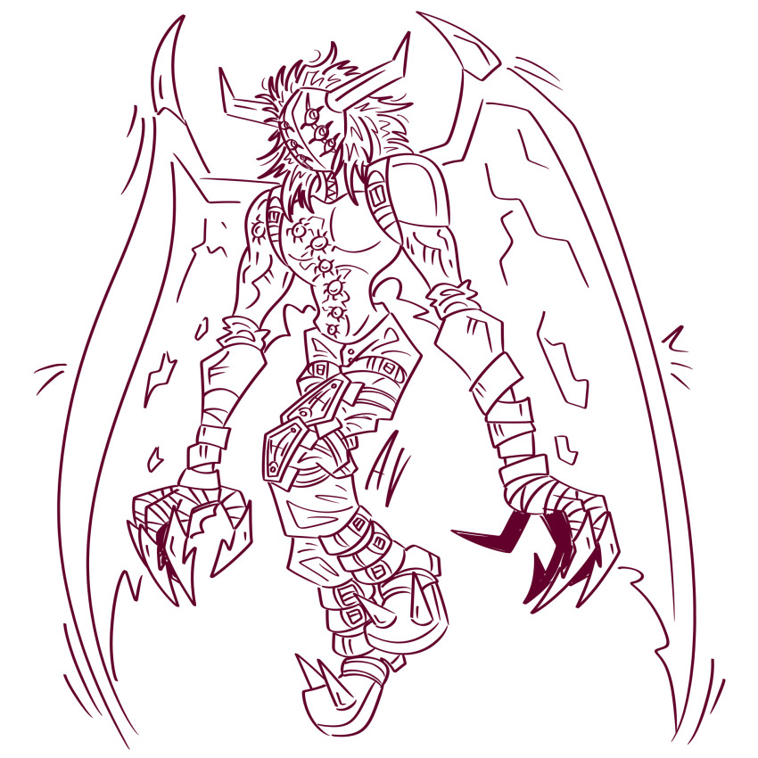 1boy belt claws digimon digimon_(creature) highres male_focus neodevimon solo wings