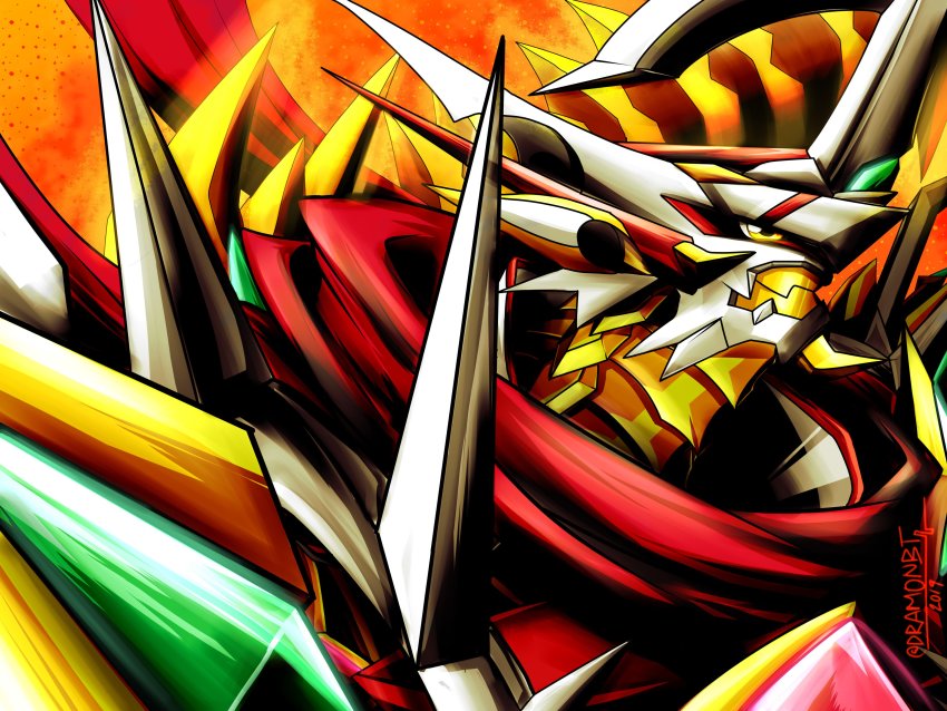 1boy absurdres armor digimon highres jesmon jesmon_x-antibody scarf spikes yellow_eyes
