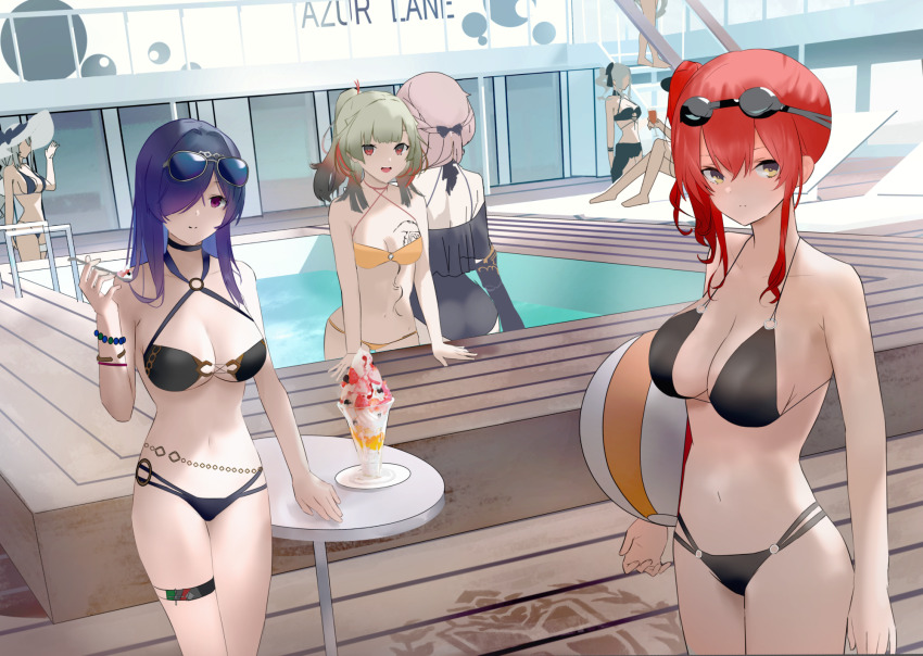 6+girls alternate_breast_size aquila_(azur_lane) aquila_(sardegnian_shallows_and_sunshine)_(azur_lane) aviator_sunglasses azur_lane bii_bii_(bronzeii002) bikini black_bikini black_choker black_one-piece_swimsuit black_sarong breast_tattoo breasts choker cup dessert duca_degli_abruzzi_(azur_lane) duca_degli_abruzzi_(lustrous_onyx_sirenetta)_(azur_lane) eyewear_on_head faceless faceless_female food fruit giulio_cesare_(azur_lane) giulio_cesare_(high_tide_under_the_sunlight)_(azur_lane) giuseppe_garibaldi_(azur_lane) goggles goggles_on_head green_hair grey_hair hair_between_eyes hat highleg highleg_bikini highres holding holding_cup ice_cream indoors italian_flag large_breasts light_brown_hair littorio_(azur_lane) littorio_(the_glory_of_naples)_(azur_lane) long_hair looking_at_viewer medium_breasts multi-strapped_bikini_bottom multicolored_hair multiple_girls o-ring o-ring_bikini official_alternate_costume one-piece_swimsuit pool pool_ladder purple-framed_eyewear purple_hair red_eyes red_hair sardegna_empire_(emblem) sarong side_ponytail small_breasts strawberry streaked_hair sun_hat sundae sunglasses swimsuit tattoo thigh_strap trento_(azur_lane) trento_(summer&#039;s_hotness?)_(azur_lane) two-tone_hair whipped_cream white_headwear yellow_bikini yellow_eyes zara_(azur_lane) zara_(poolside_coincidence)_(azur_lane)