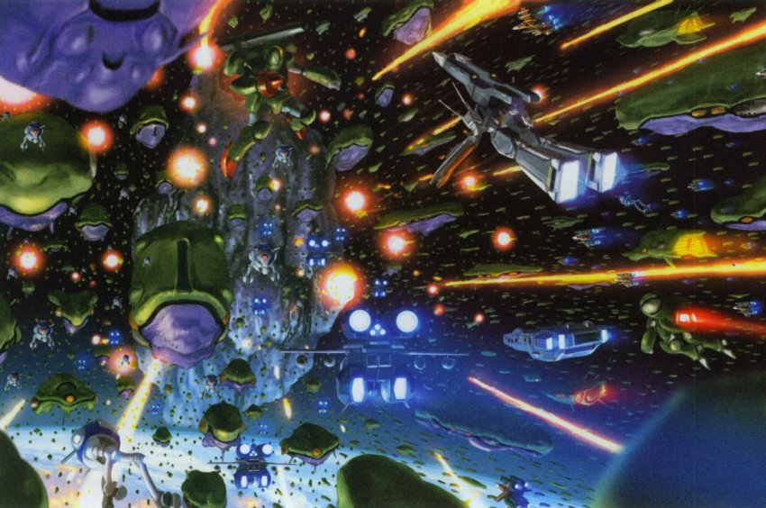 1980s_(style) alien armd armor base battle boddole_zer choujikuu_yousai_macross earth_(planet) epic esbeliben fleet flemenmik fortress fulbtzs-berrentzs laser macross mecha meltrandi missile non-web_source nousjadeul-ger nupetiet-vergnitzs official_art oldschool picket_patrol_ship planet power_armor queadluun-rau queadol-magdomilla quiltra-quelamitz quiltra-queleual quimeliquola regult retro_artstyle robot scan science_fiction sdf-1 space spacecraft spoilers storm_attacker thurvel-salan u.n._spacy vf-1 vf-1_super walker_(robot) war you_gonna_get_raped zentradi