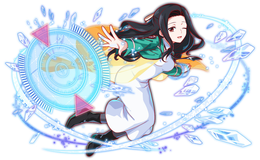 anime_coloring ankle_boots artist_request black_boots black_hair black_necktie black_trim boots breasts collar collared_dress collared_jacket crash_fever cropped_jacket dress eyelashes first_high_school_uniform floral_print_jacket floral_print_sleeves full_body game_cg green_collar green_jacket green_sleeves grey_pantyhose hair_intakes hair_ribbon head_tilt horizontal-striped_collar horizontal-striped_jacket horizontal-striped_sleeves ice jacket long_dress long_hair long_sleeves looking_at_viewer mahouka_koukou_no_rettousei medium_breasts necktie official_art official_style one_eye_closed open_mouth outline outstretched_arms pantyhose parted_bangs red_eyes red_outline ribbon saegusa_mayumi school_uniform see-through_clothes see-through_veil single_horizontal_stripe single_vertical_stripe smile solo spread_arms striped_clothes striped_collar striped_jacket striped_ribbon striped_sleeves tachi-e third-party_source tongue transparent_background veil vertical-striped_sleeves weapon white_collar white_ribbon yellow_veil