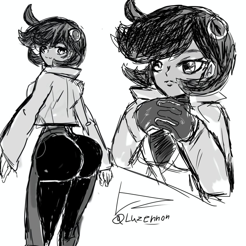 absurdres ass emma_(pokemon) highres huge_ass luzennon nintendo pokemon pokemon_(creature) pokemon_legends:_z-a self-upload sketch