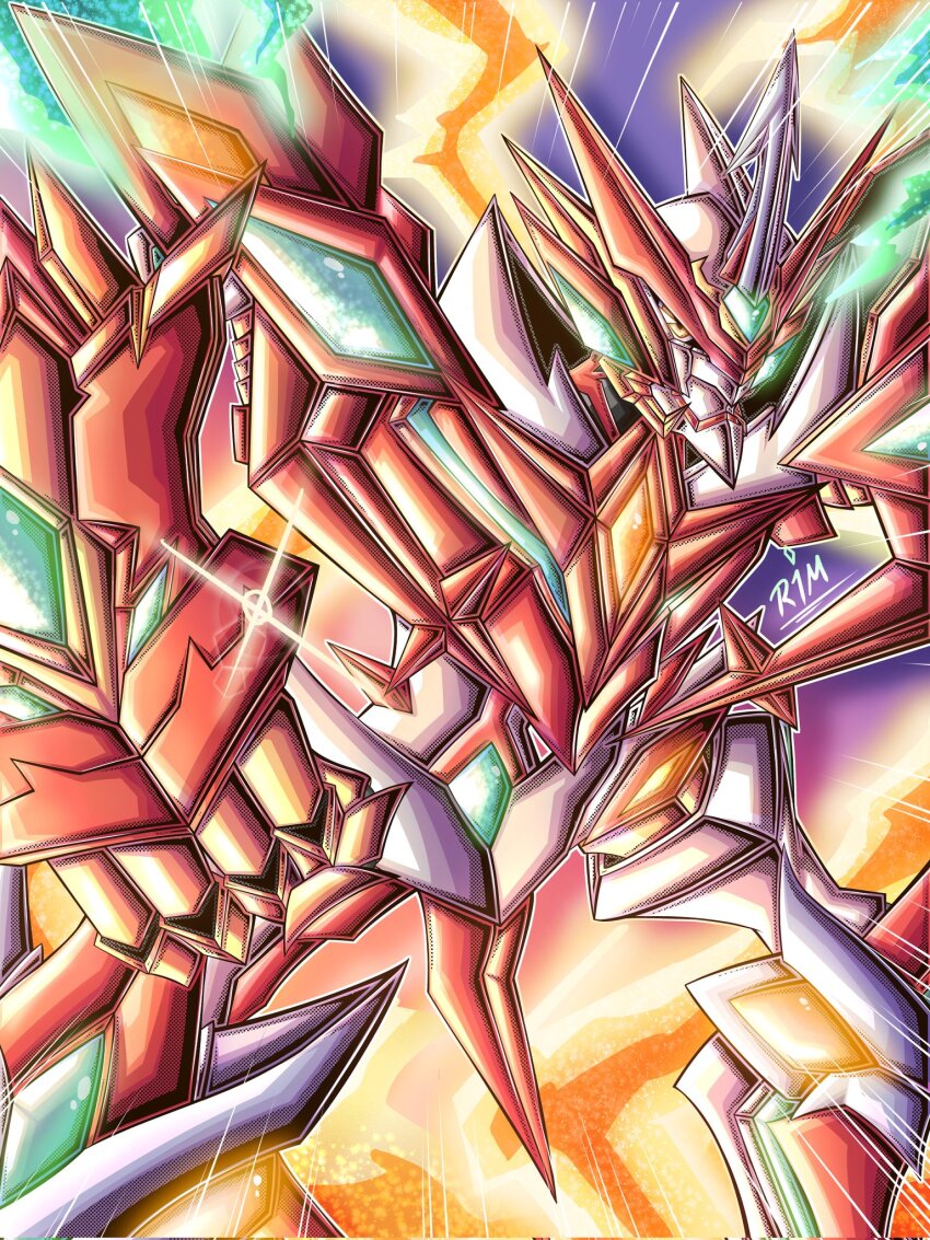 armor digimon digimon_(creature) full_armor glowing highres jesmon jesmon_gx jesmon_x-antibody solo yellow_eyes