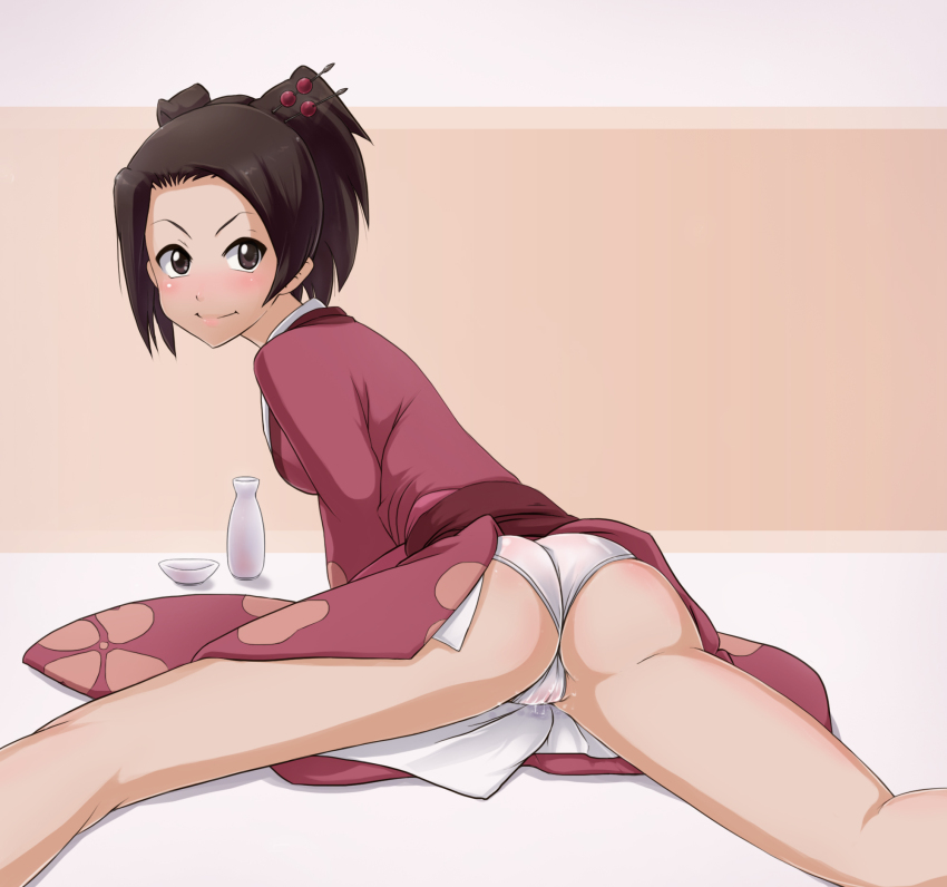 1girl ass fuu_(samurai_champloo) klaus_reinbach_iii panties samurai_champloo tagme underwear wet