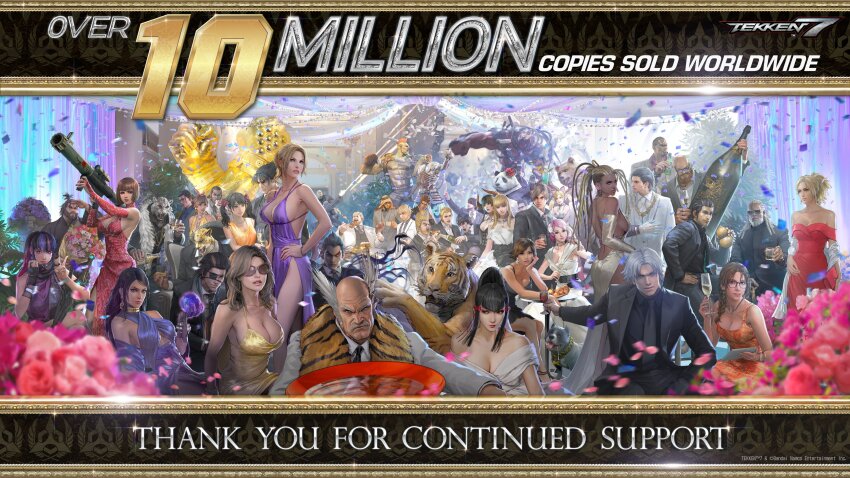 6+boys 6+girls absurdres alcohol alisa_boskonovich animal animal_head animal_print anna_williams arabian_clothes arch architecture bald bare_shoulders beard belt black_dress black_hair black_neckwear black_shirt black_suit blonde_hair bob_(tekken) breasts brown_hair bryan_fury celebration chair claudio_serafino claws cleavage closed_mouth cocktail_dress collarbone collared_shirt cup dark_skin death_by_degrees debris demon_horns dreadlocks dress drinking_glass eating eddy_gordo elbow_gloves eliza_(tekken) emilie_de_rochefort everyone eyepatch facial_hair facing_viewer fat fat_man feng_wei food formal_clothes gatling_gun gigas_(tekken) glass gloves gold_dress grey_hair grey_suit grin group_picture gun_jack hair_ornament hair_slicked_back hand_on_own_cheek hand_on_own_face harada_katsuhiro high_ceiling high_heels highres horns husband_and_wife hwoarang_(tekken) indoors jaguar jewelry josie_rizal julia_chang katarina_alves kawano_takuji kazama_asuka kazama_jin keffiyeh king_(tekken) kuma_(tekken) kunimitsu_ii large_breasts lars_alexandersson lee_chaolan legs leo_kliesen lidia_sobieska ling_xiaoyu lips long_hair looking_at_viewer looking_back looking_to_the_side lucky_chloe makeup marshall_law master_raven medium_breasts miguel_caballero_rojo minigun mishima_heihachi mishima_kazumi_(tekken) mishima_kazuya multiple_boys multiple_girls muscular mustache namco necklace nina_williams off-shoulder_dress off_shoulder official_art orange_dress pale_skin panda_(tekken) parted_lips party paul_phoenix pillar pink_hair pizza plant ponytail poster_(medium) purple_dress real_life_insert red_eyes sash scar scarf sergei_dragunov shaheen shirt short_hair side_slit sideboob sidelocks sitting smile smirk source_request standing steve_fox suit sunglasses table tattoo tekken tekken_2 tekken_3 tekken_4 tekken_5 tekken_5_(dark_resurrection) tekken_6 tekken_7 tekken_blood_vengeance tekken_tag_tournament tekken_tag_tournament_2 textless_version thighs tiger tiger_print twintails vampire vaulted_ceiling very_dark_skin white_dress white_suit wine wine_glass yellow_dress yoshimitsu_(namco) zafina
