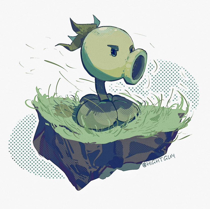 grass highres hightguy no_humans plant plant_focus plants_vs_zombies repeater_(plants_vs_zombies) soil white_background