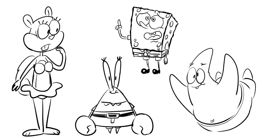 absurdres bare_legs barefoot belt bra buck_teeth claws crab eyelashes feet freckles highres legs long_eyes minoru_(nezumiisya) mr._krabs nickelodeon panties pants paramount_pictures patrick_star sandy_cheeks shirt shoes shorts skirt smile socks sponge spongebob_squarepants spongebob_squarepants_(series) squirrel starfish tail teeth tomboy underwear