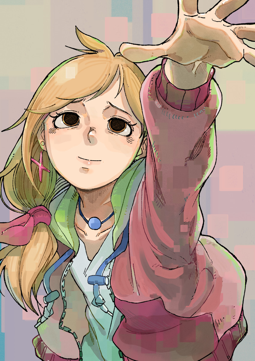 1girl absurdres blonde_hair digimon digimon_survive female_focus highres jacket kimishima_saki looking_at_viewer solo
