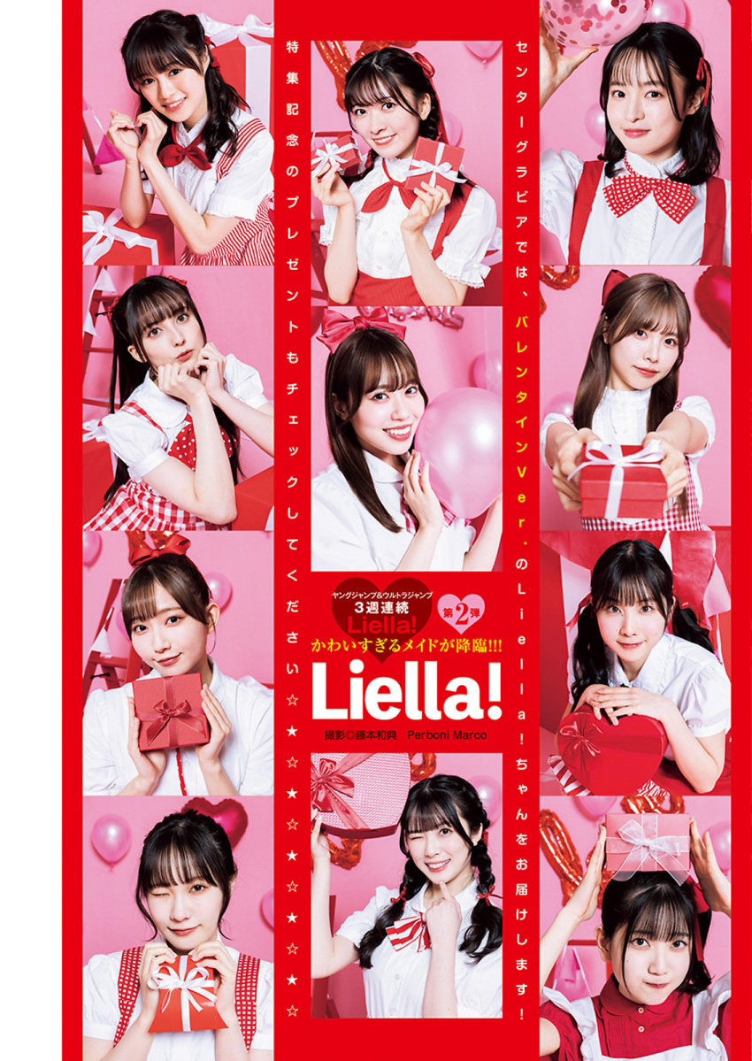 aoyama_nagisa costume date_sayuri emori_aya highres indoors liyuu looking_at_viewer magazine_scan misaki_nako multiple_girls ookuma_wakana payton_naomi photo_(medium) sakakura_sakura scan smile suzuhara_nozomi_(voice_actor) voice_actor yabushima_akane yuina