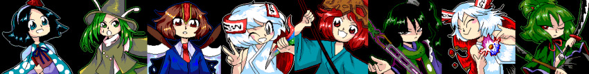 6+others adagumo_no_saragimaru adagumo_no_yaorochi amanomiya_jun amanomori_shou androgynous antennae bad_id bad_twitter_id bare_arms bare_shoulders black_background black_hair black_kimono black_sleeves blue_cape blue_eyes blue_jacket blue_kimono blue_outline blue_sleeves blunt_bangs blush_stickers brown_eyes brown_hair brown_hat brown_skirt brown_vest buttons cape capelet celeritas_lumen closed_mouth collared_shirt commentary crying detached_sleeves double-parted_bangs dual_wielding earthen_miraculous_sword english_commentary eye_of_senri frilled_cape frown green_capelet green_eyes green_hair green_outline green_scarf grey_eyes hair_ornament hair_scrunchie hat headgear helmet high_ponytail high_side_ponytail highres holding holding_polearm holding_sword holding_umbrella holding_weapon jacket japanese_clothes katano_sukune kimono kokutenshi_hibaru layered_sleeves len&#039;en long_hair long_image long_sleeves luo_qiangwei magic multiple_others multiple_views naginata neck_ribbon necktie ofuda ofuda_on_head one_eye_closed open_mouth other_focus outline outstretched_arm outstretched_hand palms parody parted_lips pixel_art polearm polka_dot_cape pom_pom_(clothes) ponytail purple_cape purple_outline purple_ribbon purple_sleeves red_eyes red_hair red_hat red_necktie red_outline red_ribbon red_scarf red_shirt ribbon scarf scrunchie shell shirt short_hair short_ponytail simple_background skirt sleeveless sleeveless_kimono smile snake_hair_ornament split_ponytail streaming_tears style_parody sweatdrop sword sword_of_kusanagi tasouken tears telekinesis touhou touhou_(pc-98) turtleneck turtleneck_shirt umbrella upper_body v v-shaped_eyebrows vest weapon white_hair white_kimono white_outline white_scrunchie white_shirt wide_image wide_sleeves wings