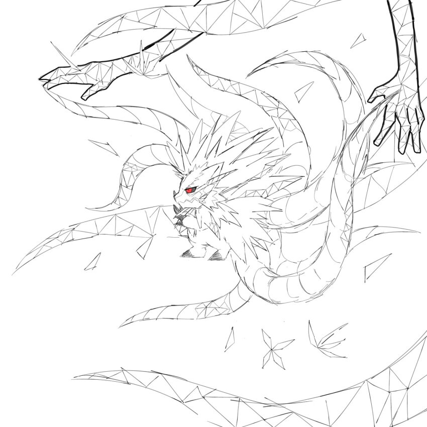 black_sclera bug butterfly colored_sclera corruption digimon digimon_(creature) digimon_rearise herissmon highres insect red_eyes solo spiral_(digimon)