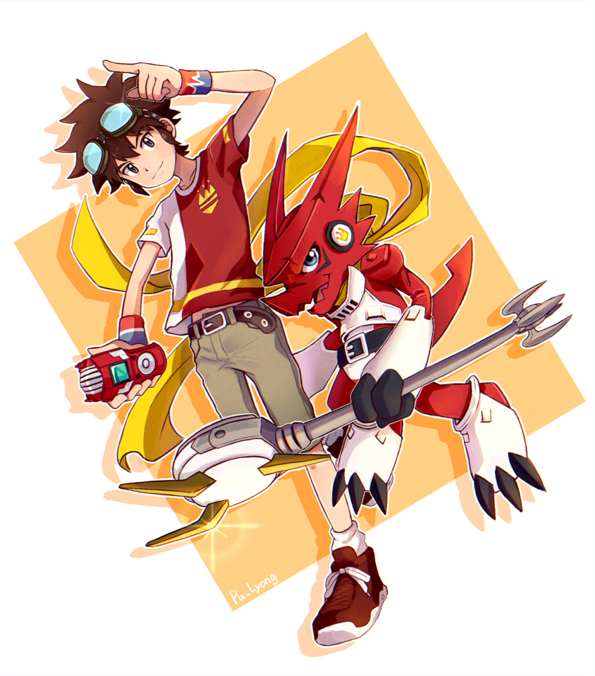 digimon digimon_xros_wars digimon_xros_wars:_toki_wo_kakeru_shounen_hunter-tachi kudou_taiki shoutmon_king_ver. tagme