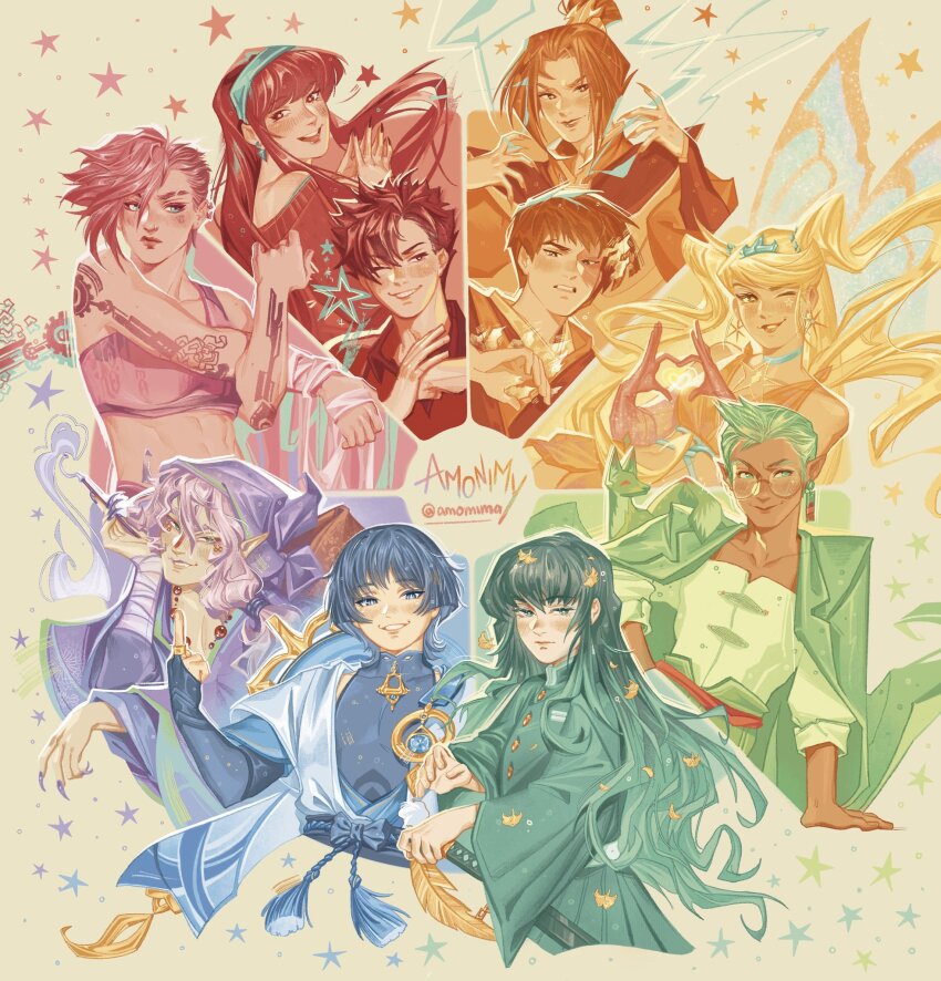 1other 4boys 5girls amonimy arcane:_league_of_legends arcane_vi arm_tattoo arm_wrap artist_name avatar:_the_last_airbender avatar_legends azula belt blonde_hair blue_eyes blue_gloves blue_hair blue_shirt bright_pupils brown_eyes character_request choker cigarette_holder closed_mouth color_wheel_challenge colored_smoke copyright_request crop_top cross-body_stretch dark_skin dress earrings electricity electrokinesis eyebrow_cut facial_mark facial_tattoo fairy_wings fingernails fire fist_in_hand fox frown gears genshin_impact ginkgo_leaf glasses gloves green_eyes green_hair green_jacket green_shirt haikyuu!! hair_ornament hairband hand_up heart heart_hands high_collar highres jacket jacket_on_shoulders jewelry kimetsu_no_yaiba kuroo_tetsurou leaf leaf_on_head league_of_legends lightning long_fingernails long_hair looking_at_viewer looking_back medium_hair middle_finger multiple_boys multiple_drawing_challenge multiple_girls necklace nose_piercing one_eye_closed open_clothes open_mouth open_robe orange_belt orange_eyes orange_gloves orange_hair orange_nails orange_shirt piercing pink_hair pink_shirt pointy_ears purple_hair purple_hood purple_nails pyrokinesis raine_whispers red_eyes red_hair red_nails red_shirt robe round_eyewear scar scar_on_face scaramouche_(genshin_impact) shirt short_hair shoulder_tattoo single_earring sleeves_rolled_up smile smoke spiked_hair spy_x_family star_(symbol) star_earrings star_facial_mark star_necklace stella_(winx_club) tank_top tassel tattoo the_owl_house tiara tokitou_muichirou twintails upper_body vi_(league_of_legends) wanderer_(genshin_impact) wings winx_club yellow_background yellow_dress yellow_shirt yor_briar zuko