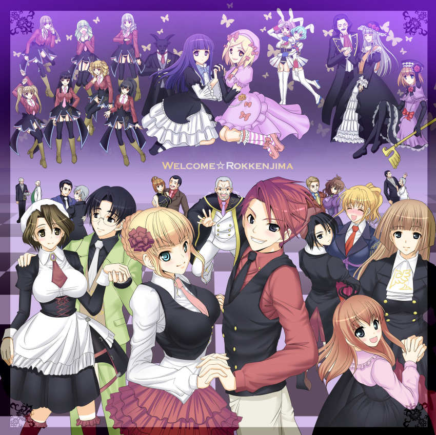 6+boys 6+girls absurdres animal_ears asmodeus_(umineko) beatrice_(umineko) beelzebub_(umineko) belphegor_(umineko) beret black_hair blonde_hair blue_hair brown_hair chiester410 chiester45 dress eva_beatrice everyone frederica_bernkastel frills glasses goatman_(umineko) gouda_toshirou hat highres kanon_(umineko) kumasawa_chiyo lambdadelta leviathan_(umineko) lucifer_(umineko) maid mammon_(umineko) multiple_boys multiple_girls nanjou_terumasa necktie no_naku_koro_ni_(series) ponytail rabbit_ears ronoue_genji ronove_(umineko) ryukishi07 satan_(umineko) shannon_(umineko) showgirl_skirt stakes_of_purgatory thighhighs umineko_no_naku_koro_ni ushiromiya_battler ushiromiya_eva ushiromiya_george ushiromiya_hideyoshi ushiromiya_jessica ushiromiya_kinzou ushiromiya_krauss ushiromiya_kyrie ushiromiya_maria ushiromiya_natsuhi ushiromiya_rosa ushiromiya_rudolf vest virgilia_(umineko) youshuu