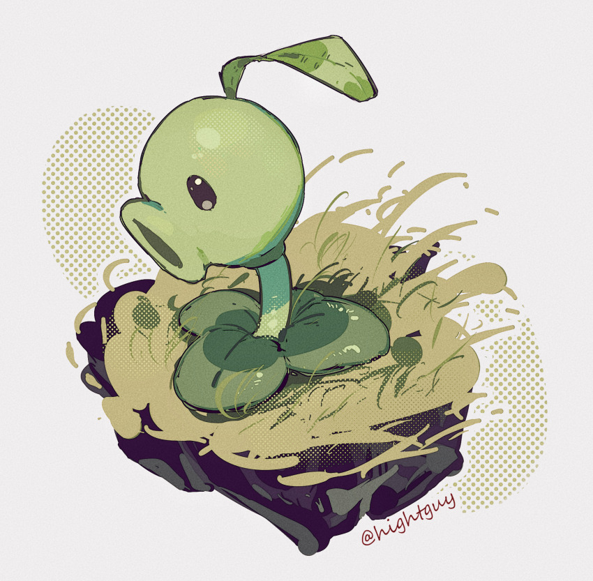 grass highres hightguy no_humans peashooter_(plants_vs_zombies) plant plants_vs_zombies soil white_background