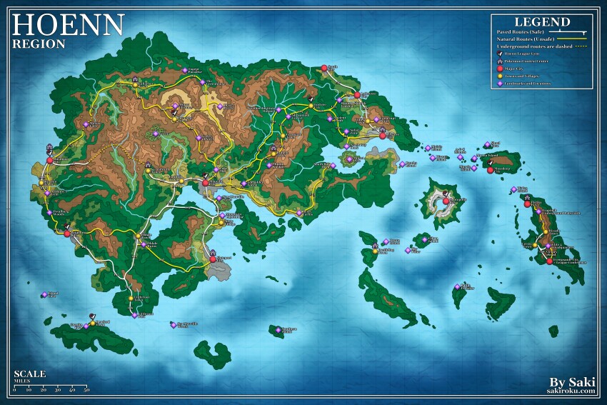 absurdres commentary commentary_request english_commentary english_text highres hoenn_map island krita_(medium) map map_(medium) map_legend mixed-language_commentary nintendo no_humans pokemon pokemon_(anime) pokemon_rse_(anime) sakibanki watermark web_address