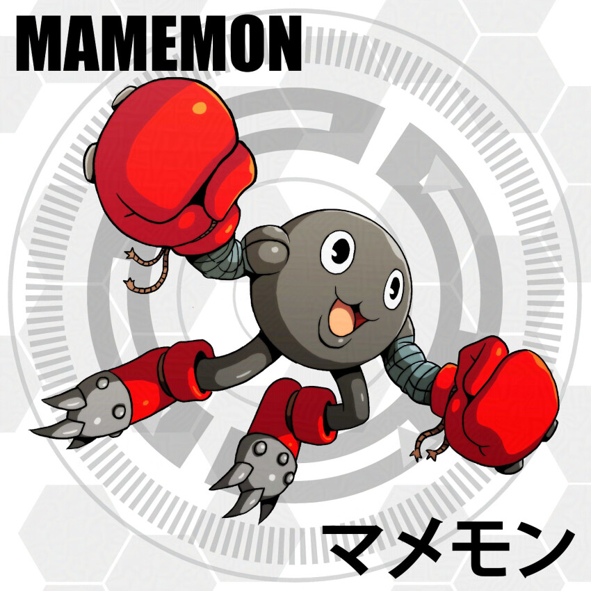 black_eyes claws d_sandy digimon digimon_(creature) gloves highres mamemon solo